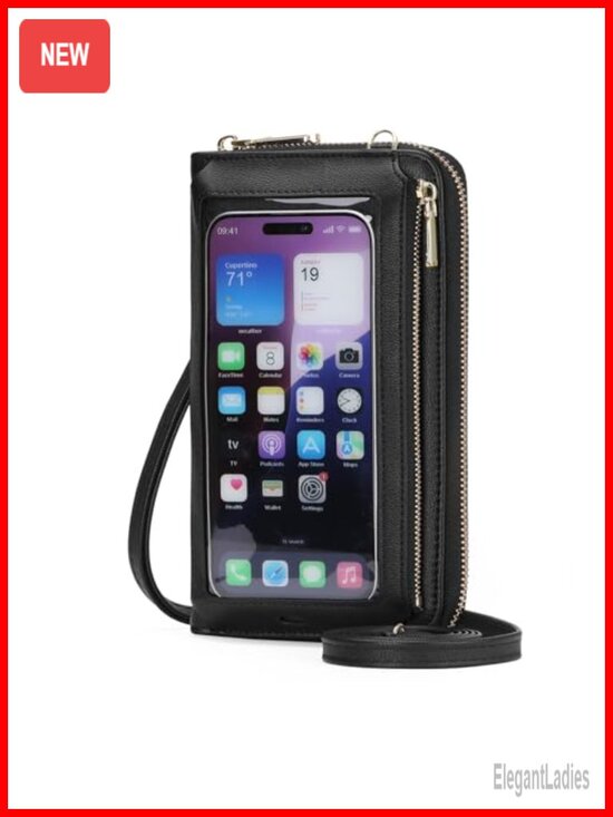 Handbags - Faux Leather Crossbody Phone Purse RFID Blocking Travel Wallet Wristlet